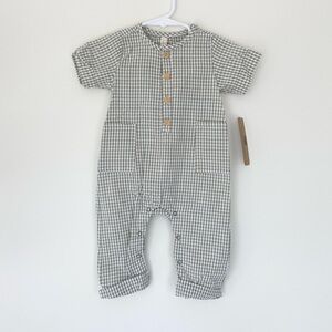 NWT Liam & James checkered jumpsuit 6-9M